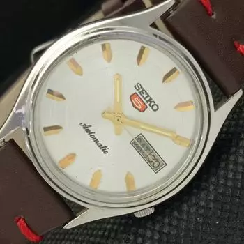 ВИНТАЖНЫЕ СЕРЕБРЯНЫЕ ЧАСЫ SEIKO 5 AUTOMATIC 7009A ЯПОНИЯ МУЖСКИЕ ДЕНЬ/ДАТА 603-a313744-1 SKU603-a313744