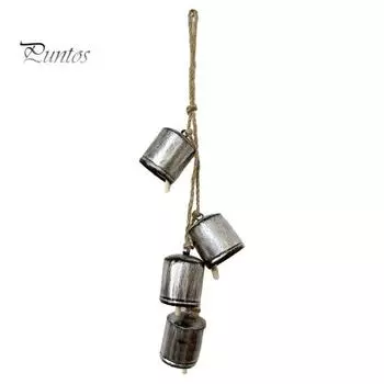 Винтажные шикарные колокольчики в деревенском стиле, нержавеющие, устойчивые к коррозии, ручной работы, колокольчик «Счастливая корова», подвесной звон, декор для рождественской елки серебряный