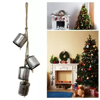 Винтажные шикарные колокольчики в деревенском стиле, нержавеющие, устойчивые к коррозии, ручной работы, колокольчик «Счастливая корова», подвесной звон, декор для рождественской елки серебряный