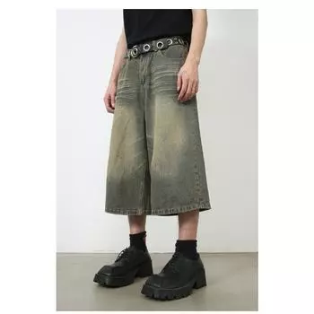 Винтажные широкие джинсы Seven мужские летние стираные прямые свободные универсальные средние брюки прямые свободные джинсы для мужчин модные и удобные S