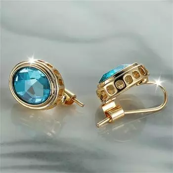 Винтажные синие овальные серьги-капли, женские элегантные свадебные банкетные украшения, подарки, серьги для помолвки и вечеринки синий