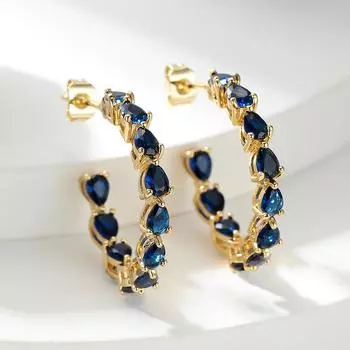 Винтажные синие серьги-кольца C-образной формы для женщин, модные женские висячие серьги в стиле хип-хоп синий