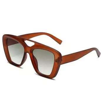 Винтажные солнцезащитные очки Double Beam Full Frame для женщин, кошачий глаз, модные градиентные оттенки, UV400, мужские, трендовые матовые солнцезащитные очки цвета конфет As the picture