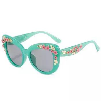 Винтажные солнцезащитные очки «кошачий глаз» с цветком, женские роскошные дизайнерские солнцезащитные очки большого размера, модные розовые оттенки, женское украшение в виде розы