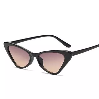 Винтажные солнцезащитные очки «кошачий глаз» в маленькой оправе, ретро солнцезащитные очки с защитой от ультрафиолета 400, женские модные модные уличные очки