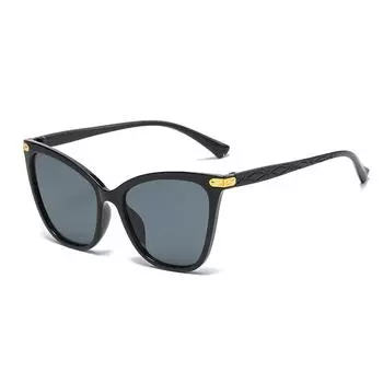 Винтажные солнцезащитные очки «кошачий глаз», женские брендовые дизайнерские зеркальные солнцезащитные очки в стиле ретро, женские очки, модные солнцезащитные очки для вождения, Oculos De Sol чёрный