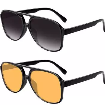 Винтажные солнцезащитные очки MEETSUN 70-х годов для женщин и мужчин, очки в большой оправе в стиле ретро 15*10*5 чёрный