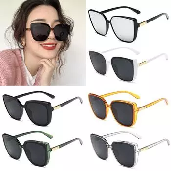 Винтажные солнцезащитные очки Очки Солнцезащитные очки Большая оправа Очки Женские солнцезащитные очки кошачий глаз Мода Крутая поставка