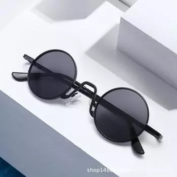 Винтажные солнцезащитные очки в стиле хип-хоп с маленькой круглой оправой, уличные мини-очки, мужские металлические очки Prince