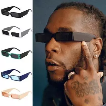 Винтажные солнцезащитные очки в стиле панк UV400, прямоугольные черные солнцезащитные очки, индивидуальные очки в стиле стимпанк, женские и мужские очки, модные аксессуары чёрный