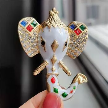 Винтажные средневековые ювелирные изделия Elephant Heavy Industries, изысканные атмосферные ретро-покрытые 18-каратным настоящим золотом, цветная эмалевая брошь, аксессуары