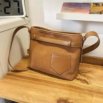 Винтажные сумки через плечо для женщин, простая женская сумка через плечо, однотонная сумка из искусственной кожи для подмышек чёрный