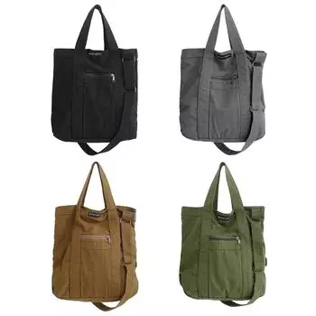 Винтажные сумки-мессенджеры, однотонные женские сумки через плечо большой вместимости, холщовые повседневные простые портативные студенческие сумки для книг