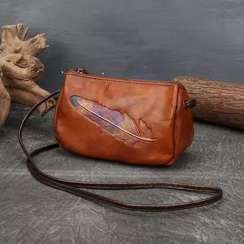 Винтажные сумки на плечо с тиснением перьев для женщин, сумка через плечо из натуральной кожи, роскошная женская сумка, модная 22cm*8cm*12cm чёрный