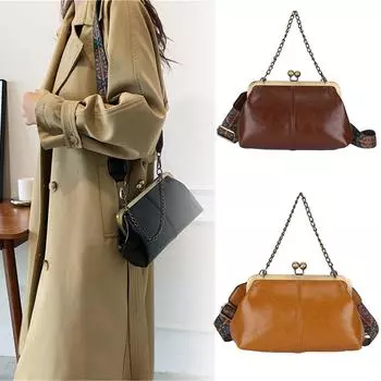 Винтажные сумки на плечо, женские маленькие кошельки на цепочке, сумки через плечо из искусственной кожи, женские сумки-мессенджеры на клипсах красный