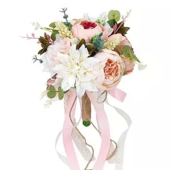 Винтажные свадебные букеты для невесты, искусственные розы для подружки невесты, шелковые розы для официальной свадьбы в деревенском стиле, украшения дома в церкви белый