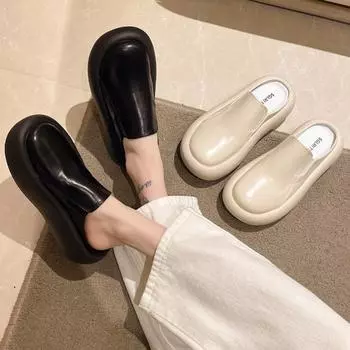 Винтажные тапочки с толстой подошвой 35 белый