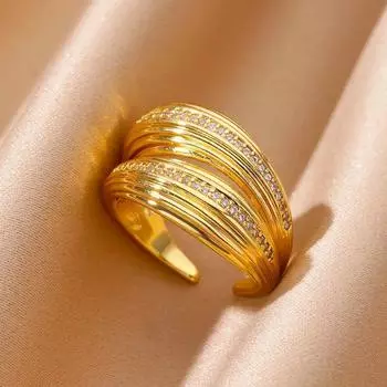 Винтажные текстурированные кольца в стиле хип-хоп в стиле панк для женщин, кольцо из нержавеющей стали золотого цвета, обручальное кольцо для пары, эстетическое ювелирное изделие, подарок anillos mujer