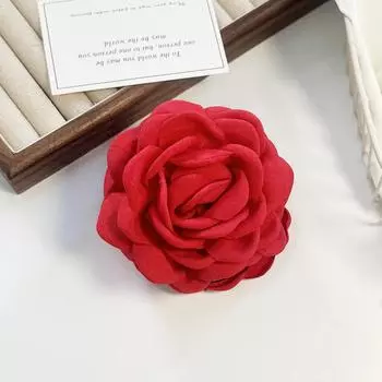 Винтажные тканевые цветочные крабовые заколки для волос на французском языке, заколки для волос в виде акулы, женские головные уборы, аксессуары для волос красный