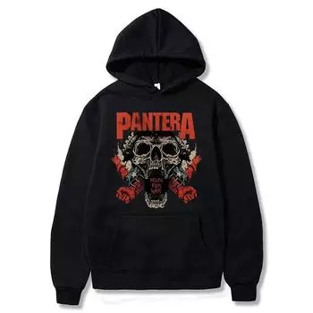 Винтажные толстовки Pantera Band Rock для женщин/мужчин, свободные толстовки, уличные свитера, одежда с графическим принтом XS чёрный