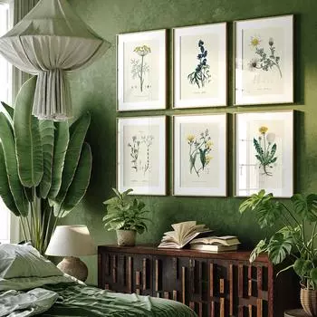 Винтажные травяные садовые растения образовательные плакаты настенные художественные принты школьные классы декоративные картины на холсте модульные настенные картины 21x30cm No Framed
