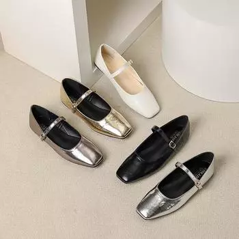 Винтажные туфли Мэри Джейн для женщин, повседневные балетки на плоской подошве, прогулочные туфли с квадратным носком и ремешком на щиколотке, удобные женские туфли из искусственной кожи для работы, нарядные туфли на плоской подошве 35 чёрный