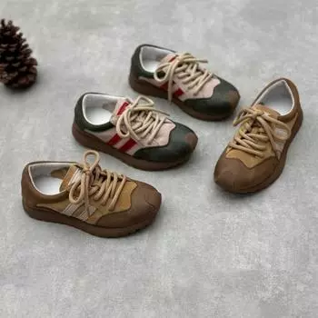 Винтажные туфли ручной работы из кожи Gump в повседневном стиле из мягкой коровьей кожи Daddy Shoes 35 зелёный