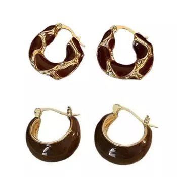 Винтажные U-образные серьги-подвески Капающие масляные серьги-гвоздики Серьги-кольца Ювелирные подарки Style 2