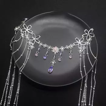 Винтажные украшения для волос в китайском стиле, цепочка из сплава, ювелирные изделия с кисточками