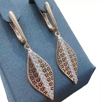 Винтажные украшения Серьги с цирконием Пряжки для ушей Скромные полые серьги розового золота