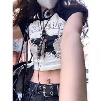 Винтажные универсальные фиолетовые полосатые футболки с полувысоким воротником Y2k нерегулярные облегающие топы женские весенние новые футболки без рукавов S абрикосовый