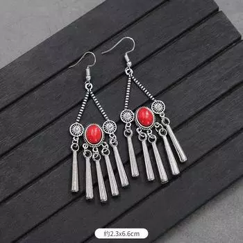Винтажные Универсальные Серьги Женственность Богемные Праздничные Серьги с Бахромой Длинные Серьги с Индивидуальностью