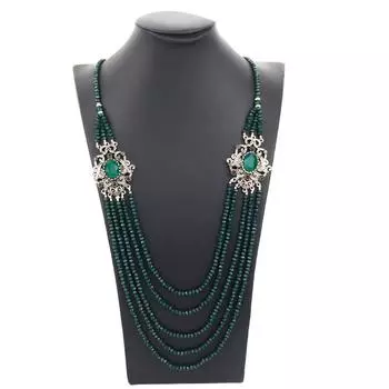 Винтажные ювелирные изделия из Алжира, Марокко, многослойная цепочка из бусин, ожерелье для женщин, натуральный камень, турецкая свадебная бижутерия для невесты зелёный