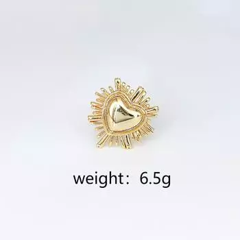 Винтажные ювелирные изделия Love Glossy Love Butterfly Ring Женское позолоченное персиковое сердечко золотой