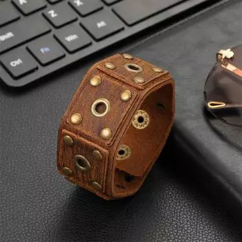 Винтажные ювелирные изделия ручной работы, плетение манжет, браслет из натуральной кожи для мужчин коричневый