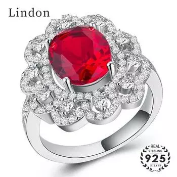 Винтажные ювелирные кольца Lindon с овальной формой, сапфир, циркон, драгоценный камень для женщин, подарок на свадьбу, размер 6-10 8