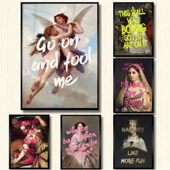 Винтажные вдохновляющие классические знаменитые слова, картины на холсте, люди, настенное искусство, поп-плакаты, забавные принты, переделанная жизнь, современная гостиная, украшение для дома 20x30cm No Frame белый