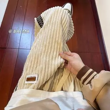 Винтажные вельветовые брюки широкого покроя из синели для мужчин XXXL абрикосовый