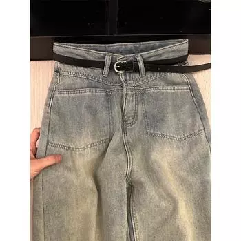 Винтажные вельветовые джинсы с высокой посадкой для женщин - Зимние, стройнящие, больших размеров, с прямыми штанинами, для фигуры типа груша , свободного кроя. 3XL