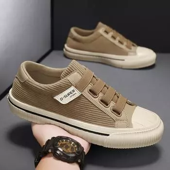 Винтажные вельветовые мужские кроссовки модные повседневные кроссовки цвета хаки мужские оригинальные дышащие вулканизированные туфли для мужчин zapatos de hombre 39