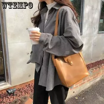 Винтажные вельветовые женские блузки повседневные большие размеры Harajuku базовые рубашки с длинным рукавом ретро пальто женские куртки S бежевый