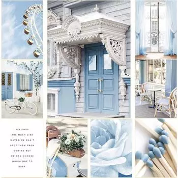 Винтажные велосипед, автомобиль, мотоцикл, цветы, плакаты на скандинавскую тему, синий пейзаж, художественные принты, холст, живопись, настенные панно для декора гостиной 21x30cm No Framed