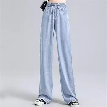 Винтажные весенние 2022, женские широкие джинсы с высокой талией y2k, мешковатые женские джинсовые брюки полной длины, джинсовые брюки для мамы XS темно-синий