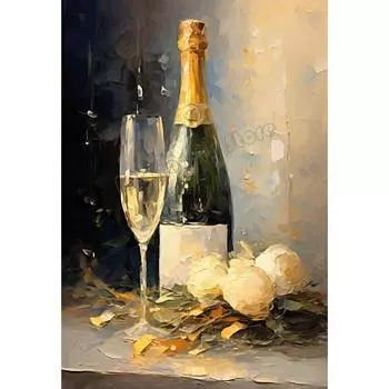 Винтажные винные бочки и винный фонтан Иллюстрация еды для званого ужина Постер Холст Живопись Настенные картины Домашний декор для винного магазина 21cm30cm NoFrame