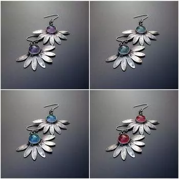 Винтажные висячие серьги для женщин Модные женские украшения фиолетовый