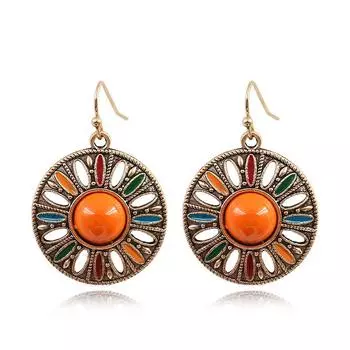 Винтажные висячие серьги с каплями масла в этническом стиле для женщин, женские модные милые украшения для ушей, ювелирные аксессуары