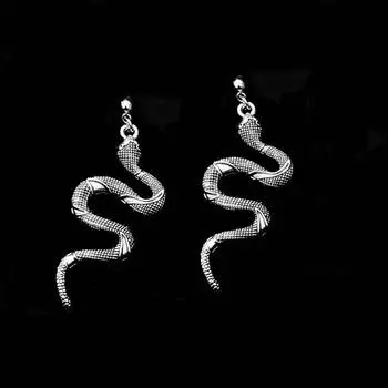 Винтажные висячие серьги в форме змеи для женщин и мужчин, ювелирные изделия, длинные серьги в стиле панк с подвеской серебряный
