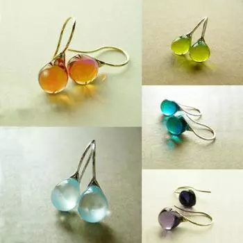 Винтажные висячие серьги в стиле бохо с лунным камнем, античное серебро, цвет синий, оранжевый камень, эффектные висячие серьги для женщин, ювелирные изделия