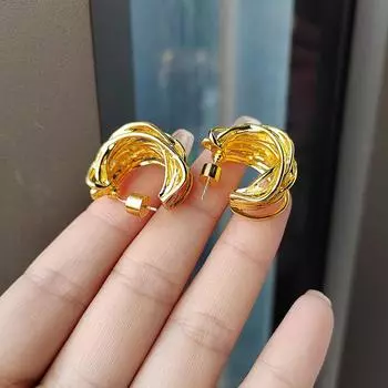 Винтажные высококачественные полые металлические серьги с кольцами в виде хипстерских нишевых сережек для женщин