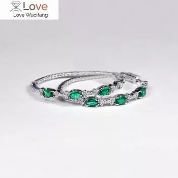 Винтажные высококачественные серьги-кольца для женщин, серьги с бриллиантовыми зелеными/белыми кристаллами, эстетичный подарок на годовщину для мамы